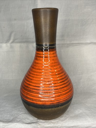 Keramik vase fat lava orange - fat,