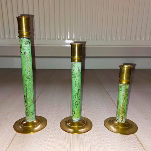 3er set kerzenhalter messing - 3er,