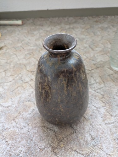 Vintage ddr keramik vase braun - keramik,
