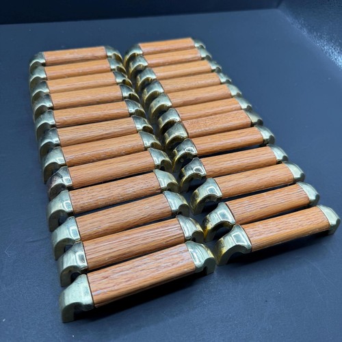 Vintage 1970s oak brass - oak,
