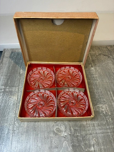 Vintage glas untersetzer set - vintage, glas-untersetzer