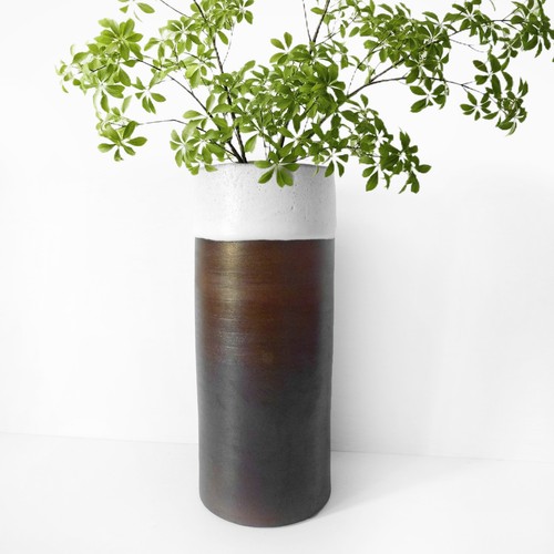 Modernist keramik vase braun - keramik,