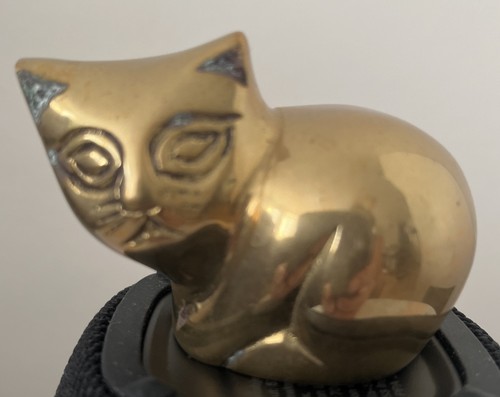 Vintage messing katze figur - katze,