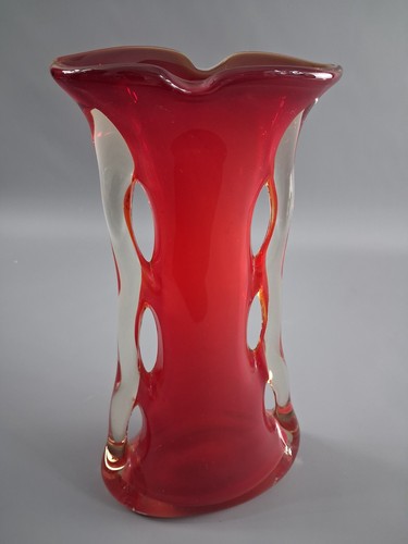 Vintage glas vase mid - mid, century