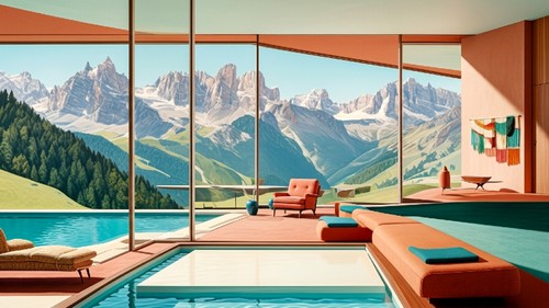 Mid century dolomiten berge - century,