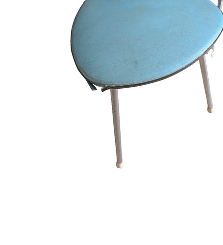 Hellblauer vintage sitzhocker - hellblauer, vintage-sitzhocker