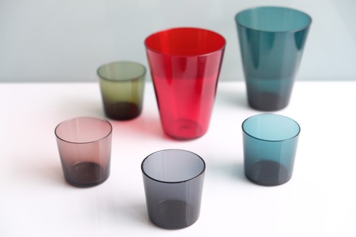 Vintage gläser set bunt - gläser, 6x